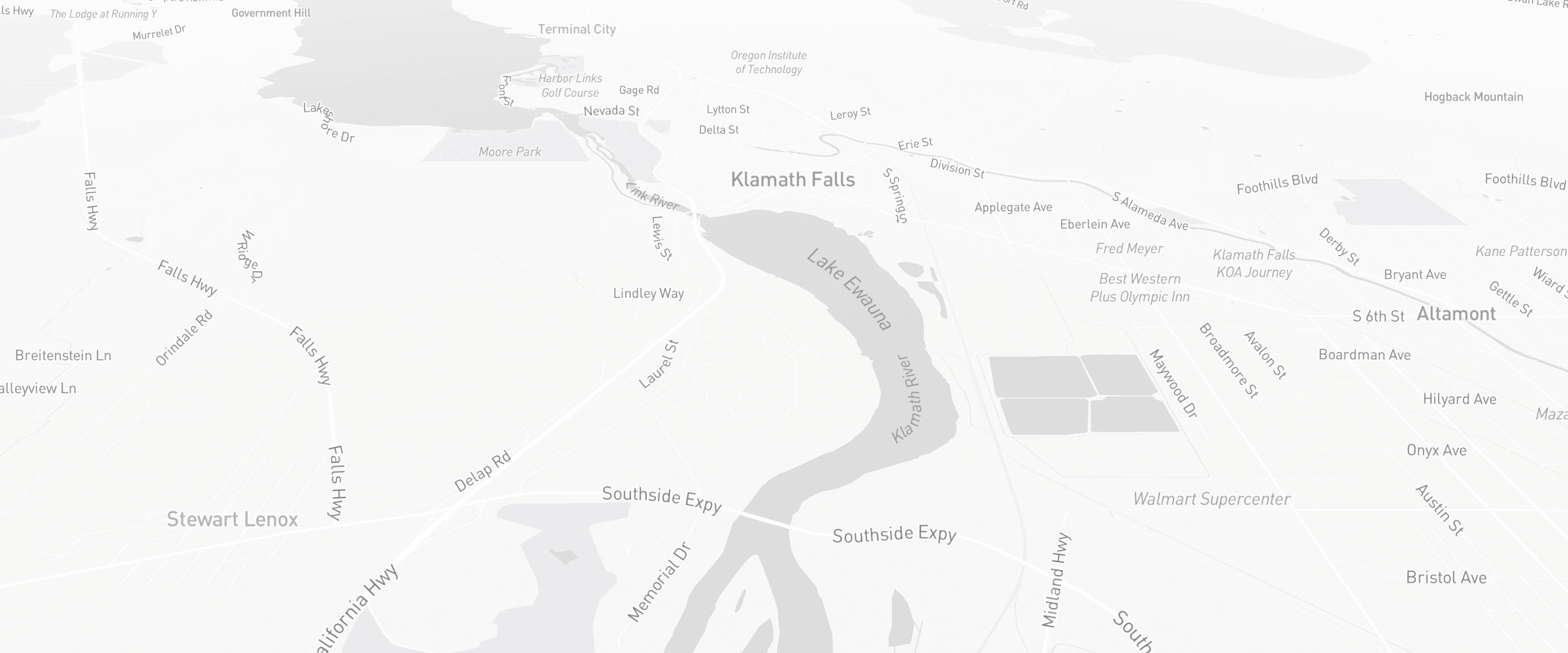 Neighborhood map of Klamath Falls, OR — the area served by Life Insurance Agents of Klamath Falls Group